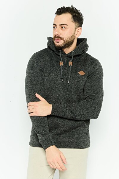 Quiksilver Men Sportswear Fit Long Sleeves Outdoor Hoodies, Dark Grey