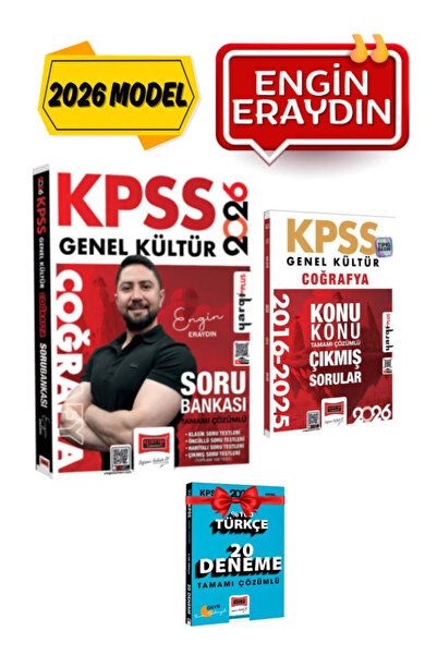 Yargı Yayınları Engin Eraydın 2026 KPSS Coğrafya Soru Bankası+Konu Konu Çıkmı...