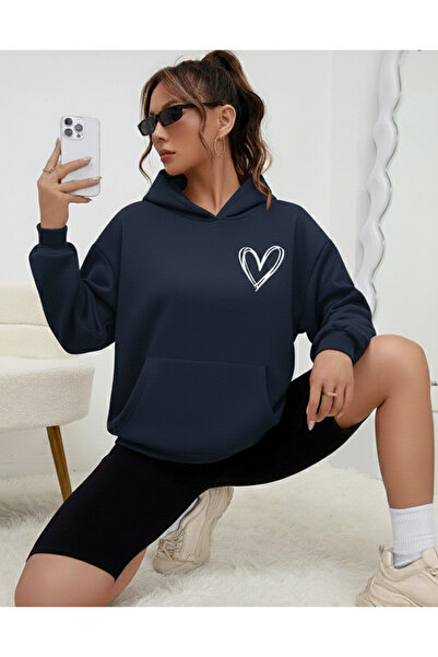 Mayer Butik Unisex Men/Women Heart Colorful Custom Printed Cotton Oversized H...