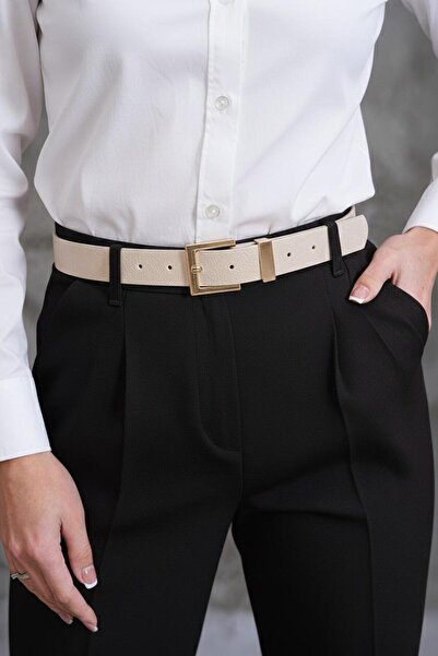 EMR Official Square Buckle Women's Belt, Trouser Belt, Waist Belt, Coat Belt