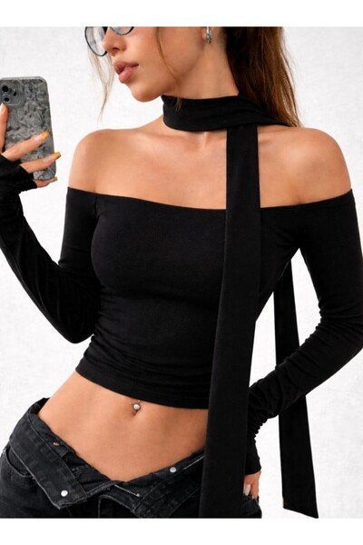 f-maskfashion Kayik Yaka Crop