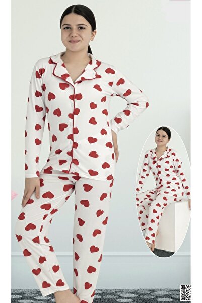 Kidora Kids Girl's 100% Cotton White Heart Patterned Shirt Collar Buttoned Lo...