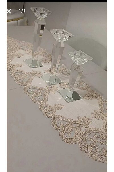 Crystal passion 3 lü kristal şamdan seti