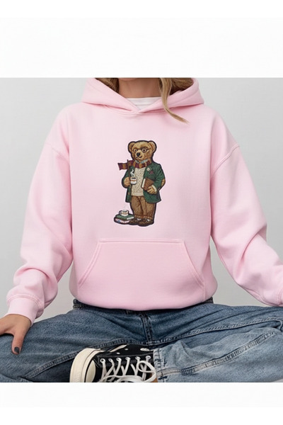 Mayer Butik Unisex Men/Women Cute Bear Custom Printed Cotton Oversized Hooded...