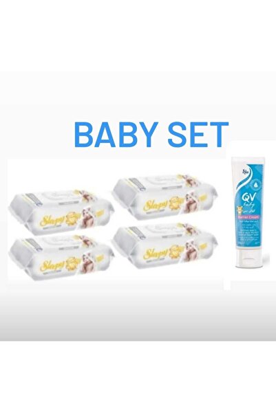 Qv baby barrier cream 50g + sleepy wet wipes 90 sheets * 4 packs set