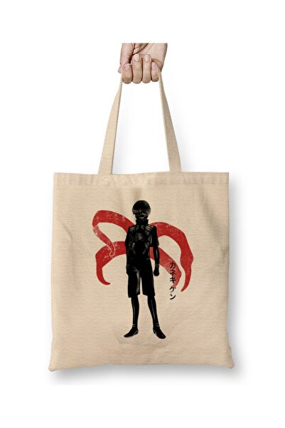 Toyaso Geantă de pânză albă Tokyo Ghoul Anime, cu mâner lung, geantă de cumpă...