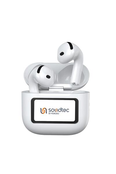 porodo سماعات أذن Soundtec Glimpse ANC مزودة بشاشة لمس، وتحكم عبر التطبيق، وت...