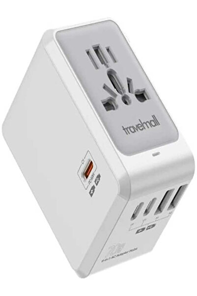 TRAVELMALL 70W 6-in-1 Travel Adapter USB Hub with 5 USB Ports (3 USB-C + 2 US...