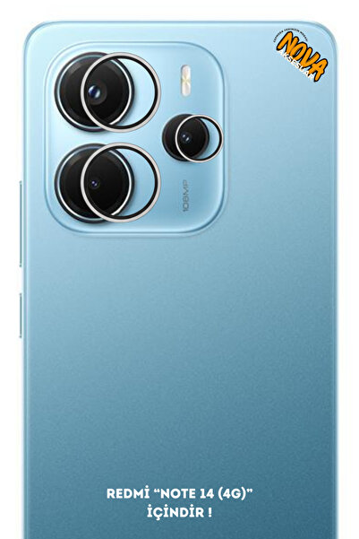 cepmoda Xiaomi Redmi “Note 14 (4g)” Metal Camera Lens Protector Glass - Silver