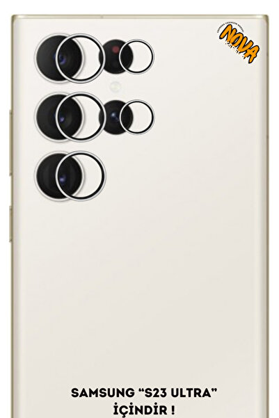 cepmoda زجاج حماية لعدسة الكاميرا المعدنية من سامسونج جالاكسي 'S23 ULTRA' - فضي