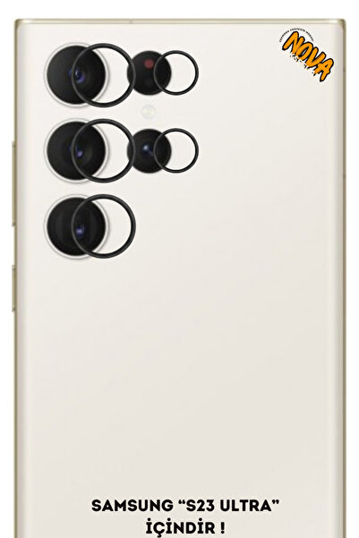 cepmoda Samsung Galaxy'S23 Ultra' Metal Camera Lens Protector Glass - Black