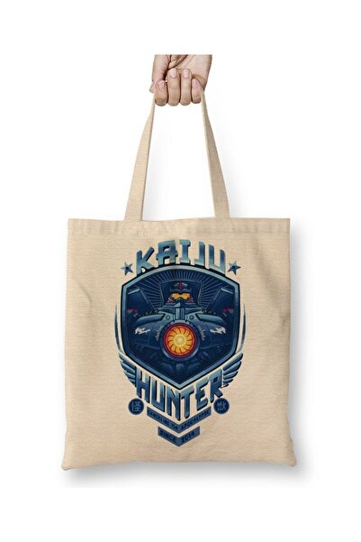 Toyaso Кайджу бяла платна чанта с дълги дръжки, чанта за пазаруване, чанта за...