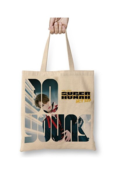 Toyaso NCT 127 Doyoung Суперчовешка бяла платна чанта с дълги дръжки Чанта за...