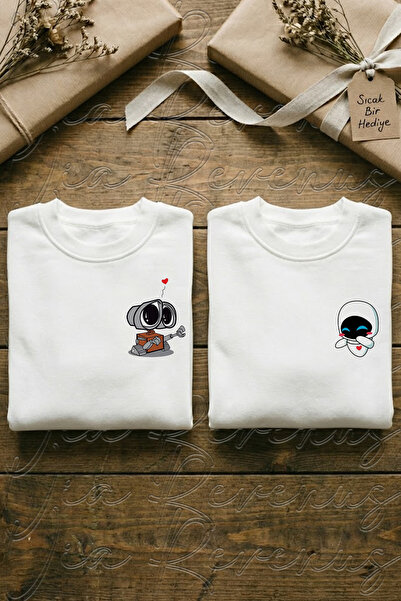 Vordevia مطبوع سويت شيرت قصة فضفاضة يونيكس برقبة دائرية للزوجين (مجموعة من قط...