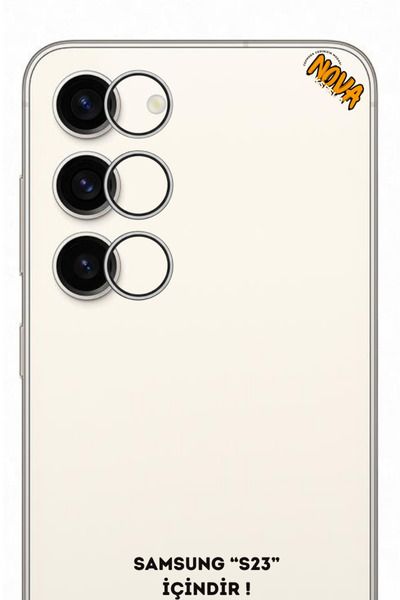 cepmoda زجاج حماية لعدسة الكاميرا المعدنية من سامسونج جالاكسي 'S23' - فضي