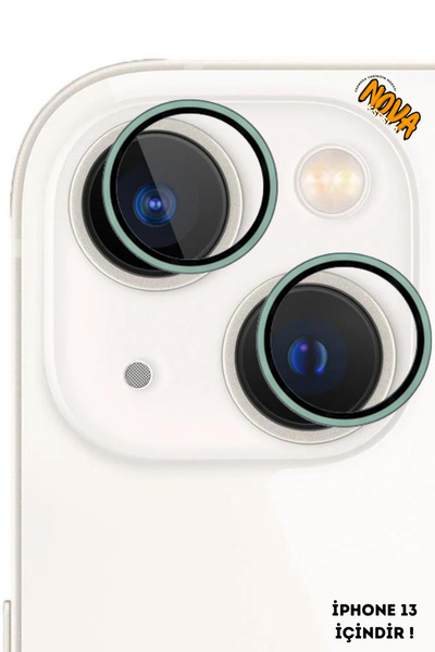 cepmoda iPhone 13 Metal Camera Lens Protective Glass - Green