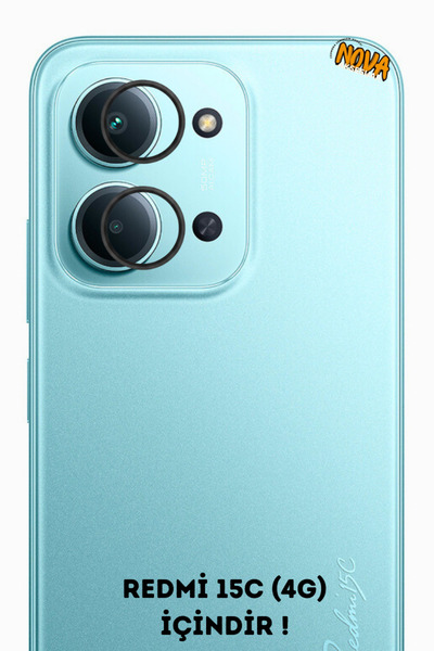 cepmoda Xiaomi'Redmi 15C (4g)' Metal Camera Lens Protector Glass - Black
