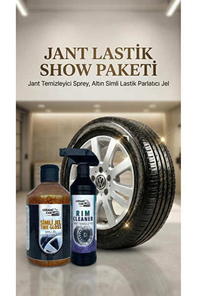 Ceramicar Custom Jant & Lastik Show Paketi - (ALTIN) Simli Jel Parlatıcı + Ja...
