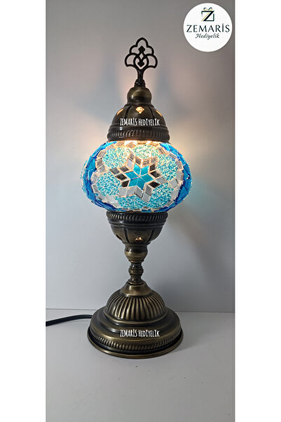 ZEM ARİS HEDİYELİK مصباح طاولة فسيفساء أصلي مصنوع يدويًا (حجم كبير)