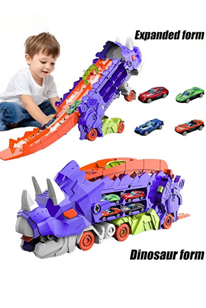 Generic Dinosaur swallows car, catapult slide stores alloy car, dinosaur tran...