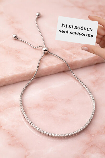 CARAT STONE IŞIKLI KUTUDA 925 Ayar Gerçek Gümüş , Kadın Asansörlü Su Yolu Bil...