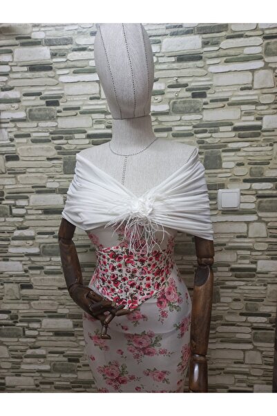 Qrsln Celestia Lycra Tulle Romantic Shoulder Cover White