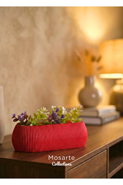 Mosarte مزهرية بتصميم بيضاوي حديث ومضلع / قطعة ديكور