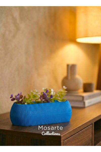 Mosarte مزهرية بتصميم بيضاوي حديث ومضلع / قطعة ديكور