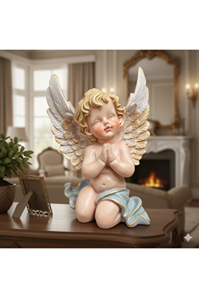 İki Cadı Tasarım Kanatlı Masum Bebek Melek Polyester Obje