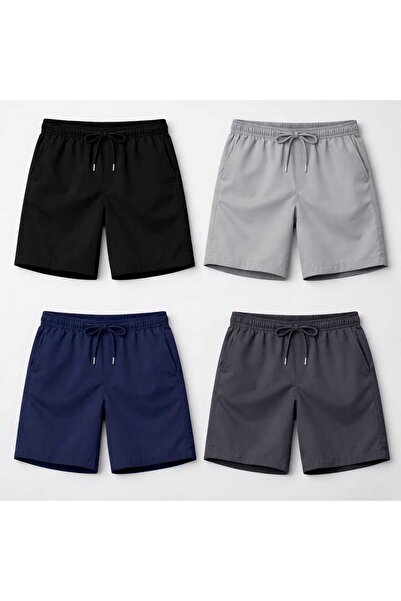 TREND ALİSSE Erkek 4'lü Spor Şort - Cepli 4 Adet Antrenman şortu
