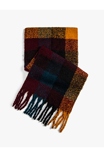 Koton وشاح نسائي بيج متعدد الألوان مزين بشرابات