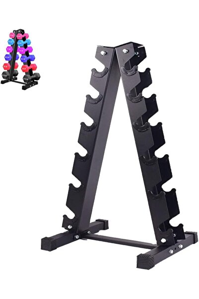 Azulmart Store 6 Tier A-Frame Dumbbell Rack Stand Heavy Duty Steel Weight Sto...