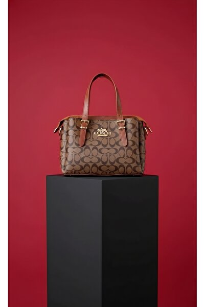 ELKA PRINTED BİG BROWN(KAHVERENGİ)EL&OMUZ ÇANTASI