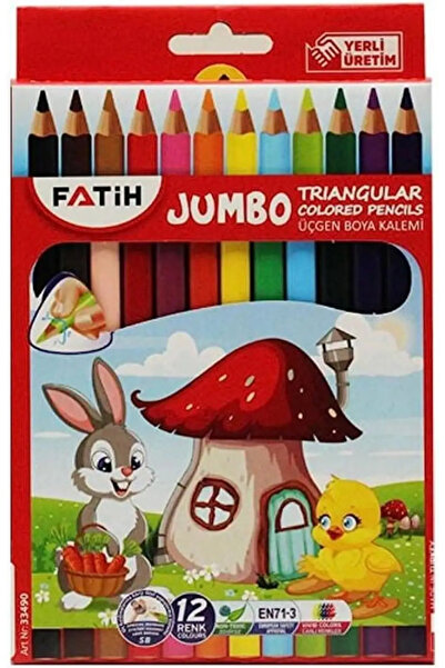 Genel Markalar Fatih Kuru Boya Üçgen Jumbo 12 Renk