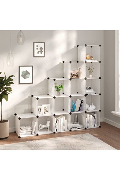 vidaxl منظم مكعبات تخزين مكون من 15 مكعبًا، مصنوع من مادة البولي بروبيلين الش...