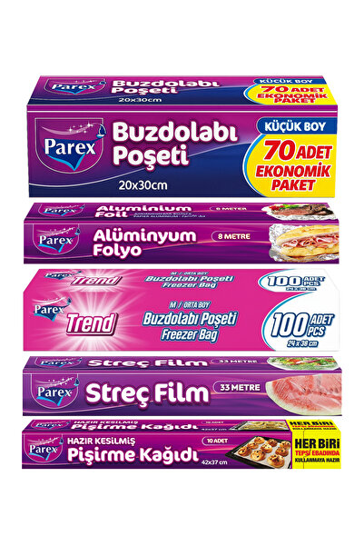 Parex Buzdolabı Poşeti, Pişirme Kağıdı, Streç Film ve Alüminyum Folyo Paketi