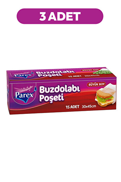 Parex 15 كيسًا للثلاجة مقاس كبير 30 × 45 سم عبوة ثلاثية