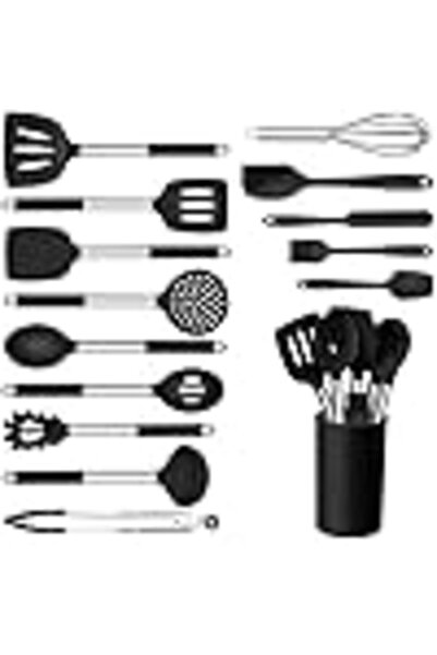 Arabest Kitchen Utensils Set, 15 Pcs Silicone Cooking Utensils Set with Holder