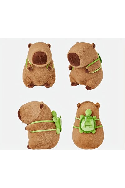 NO BRAND Capybara plush toy 25 cm with frog – soft, cuddly and fluffy