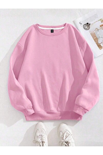 MONFİ Women Oversized Crew Neck Sweatshirt