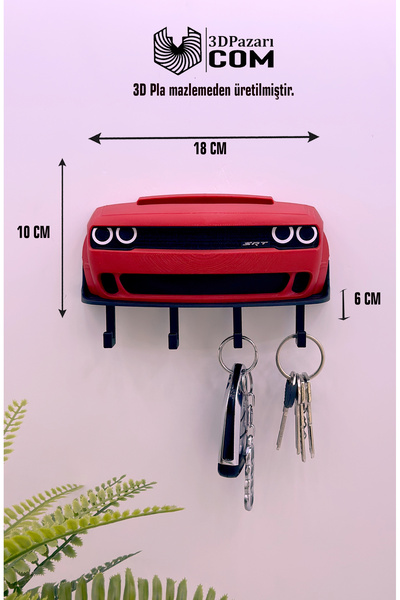 Butik Suport decorativ pentru chei cu imprimare 3D, de culoare roșie, proiect...
