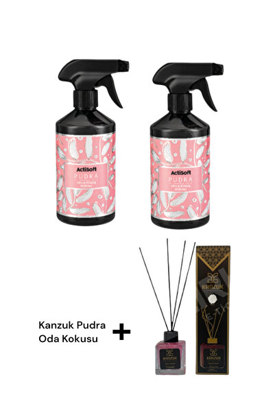 KMS HOME Actisoft Oda & Kumaş Kokusu Pudra 500 ml X 2 Adet + Kanzuk Pudra Bam...