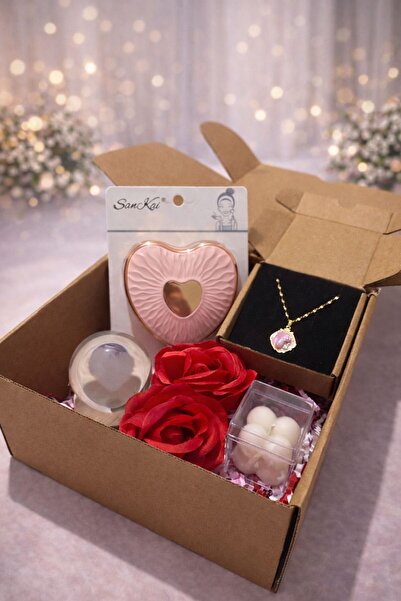 ACPT Sevgiliye Özel Premium Hediye Seti – Kalpli Ayna, LED Işıklı Küre ve 316...