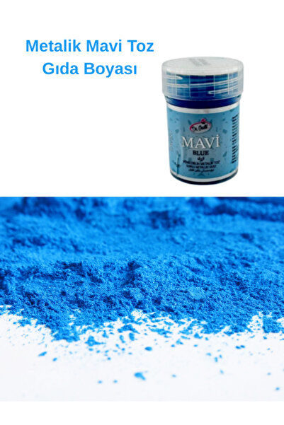 Erenle Gıda Boyası Metalik Toz Mavi Gıdaya Uygun Boya Simli Pasta Kurabiye Sü...