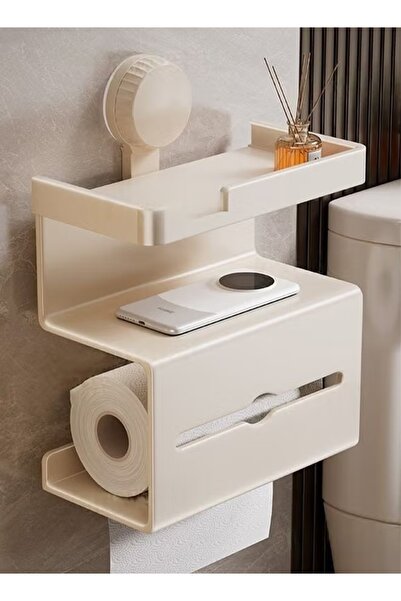 Generic Tissue Box Punch-Free Wall Mounted Toilet Paper Holder with Shelf Wip...