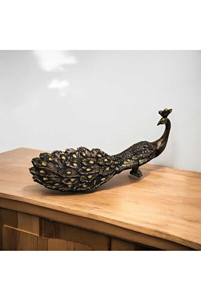 Dodemert Home Eskitme Tavuskuşu Figür Polyester Dekoratif Biblo ( 31 x 19 x 1...