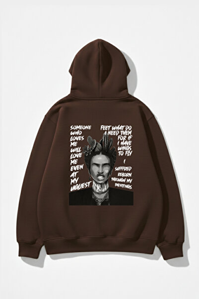 uyguntarz سويت شيرت بغطاء للرأس ذو ملمس ناعم للجنسين من فريدا كاهلو فيفا لا ف...