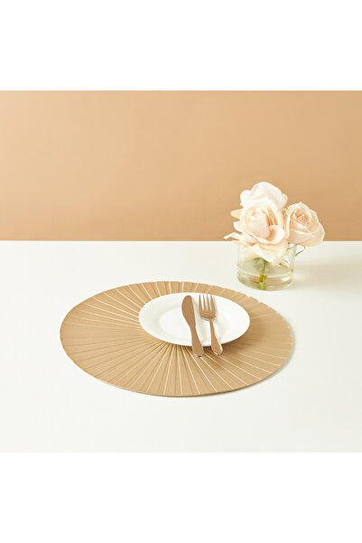 Lifestyle Sun Burst Embossed Faux Leather Placemat - 38 cms