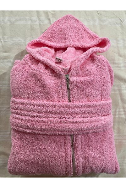 TUENSU Fermuarlı kapşonlu bornoz yumuşak dokulu pratik kullanım