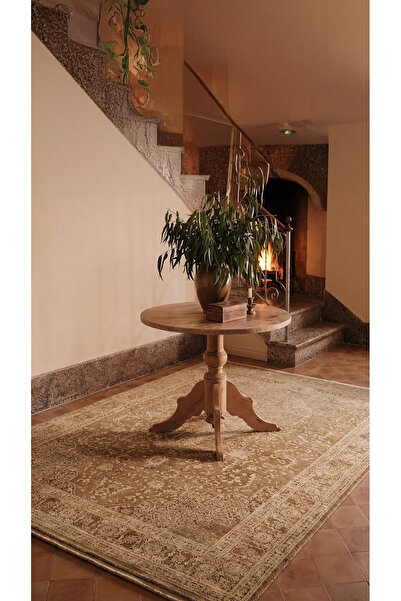 Vog Halı Toscana Retro Desenli Kahverengi Overdyed, Yumuşak Tuşeli Klasik Ray...